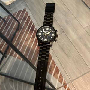 Men fossil watch with rubber band